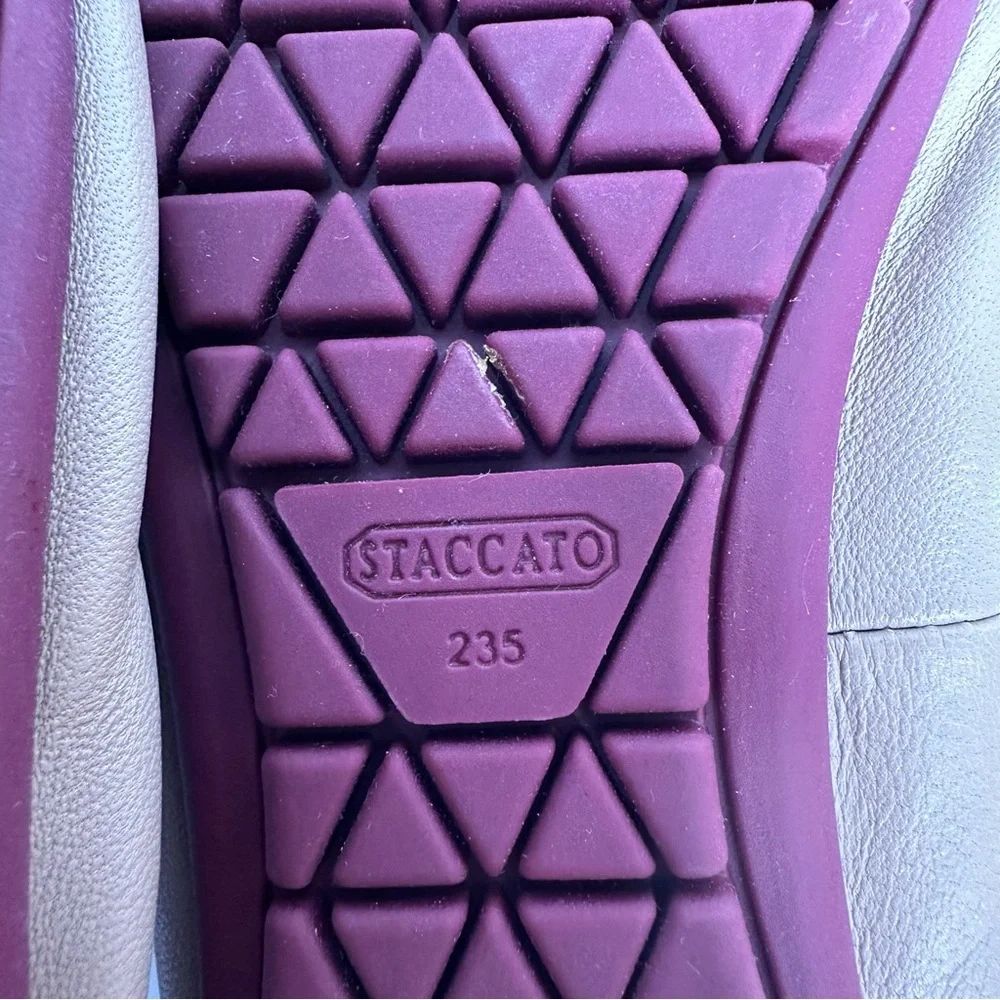 Staccato Women's Tan and Burgundy Ballet Flats w/Logo on Cap Toe- Size 23.5/ 7.5